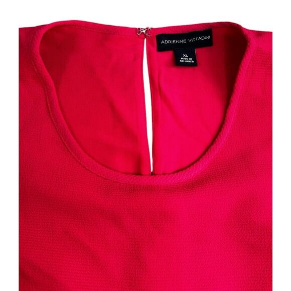 Adrienne Vittadini Red Sleeveless Blouse Sz XL Layered Top Textured Shirt - Picture 3 of 8